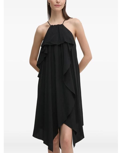 Sisley Black Ruffled Mini Dress