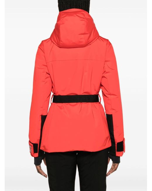 Fendi Red Logo-print Belted Ski Jacket