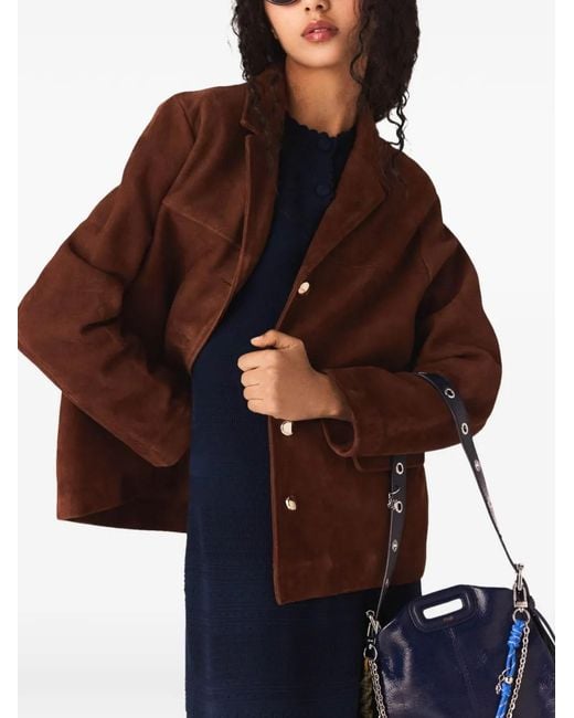 Maje Brown Suede Jacket