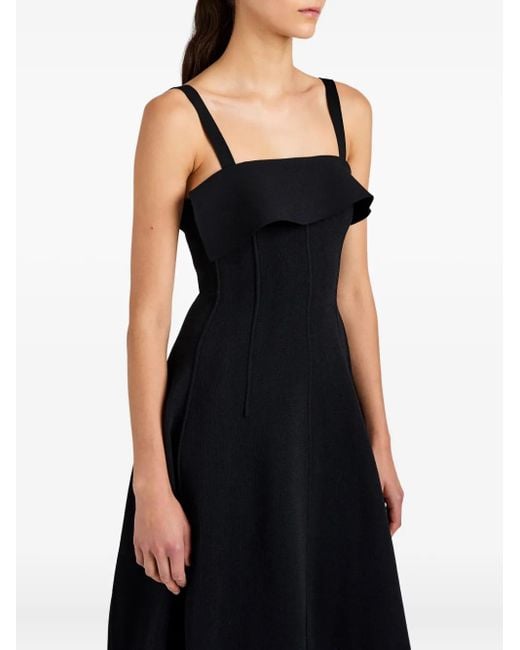 Proenza Schouler Black Blanca Ruffled Midi Dress
