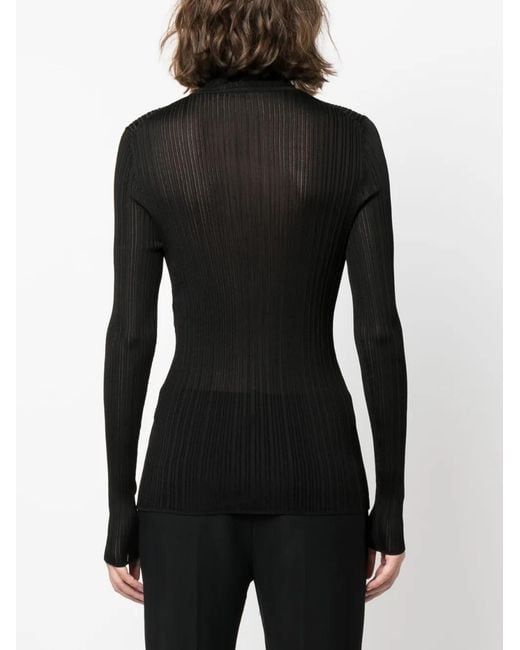 Tom Ford Black Roll-Neck Ribbed-Knit Jumper