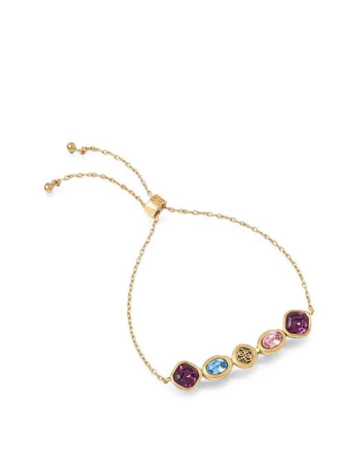 Guess Metallic Crystal-Embellished 4G Logo Bracelet