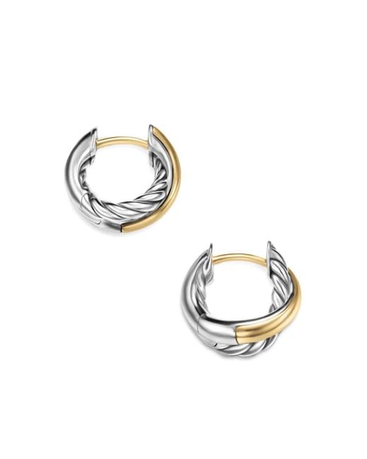 Pendientes de aro Crossover en oro amarillo de 18 ct David Yurman de color Metallic