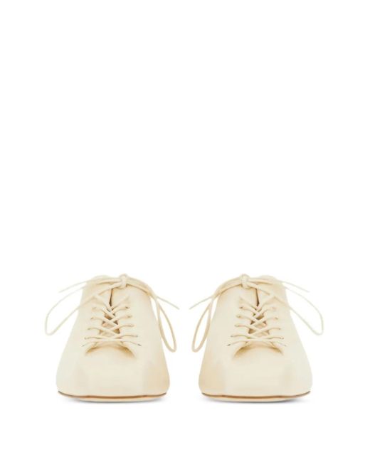 Aeyde White Lace-Up Leather Shoes
