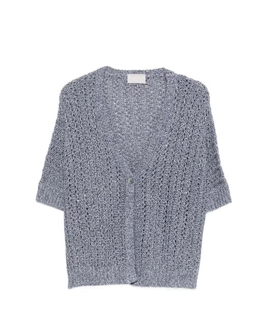 Hemisphere Gray Cardigan En Maille Ajouré