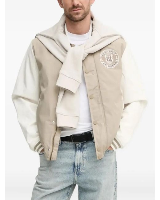 Guess Natural Baseball-Style Embroidered Jacket for men