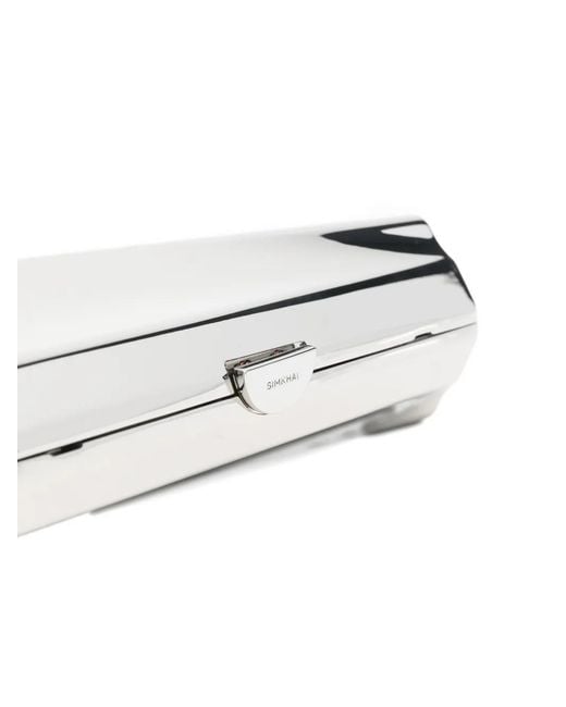Jonathan Simkhai White Ripple Clutch Bag