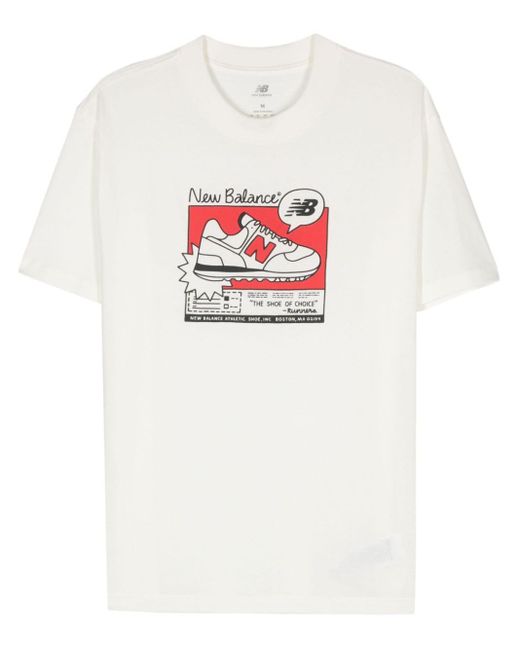Camiseta Sport Essentials AD New Balance de hombre de color White