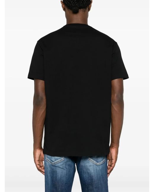 DSquared² Tops ,Zwart ,Katoen Zwart Logo Print Crewneck T-Shirt in het Black voor heren