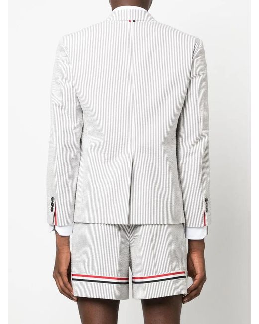 Thom Browne Blue Seersucker Blazer for men