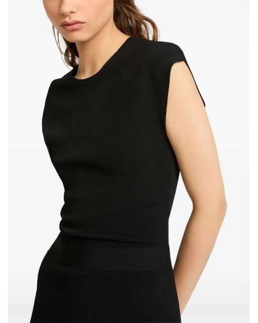 Yves Salomon Black Knitted Wrap Dress