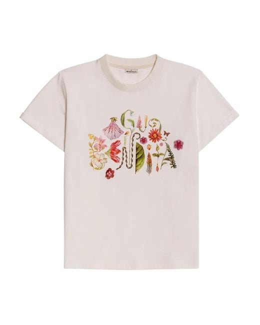 Agua Bendita Gea フローラル Tシャツ White
