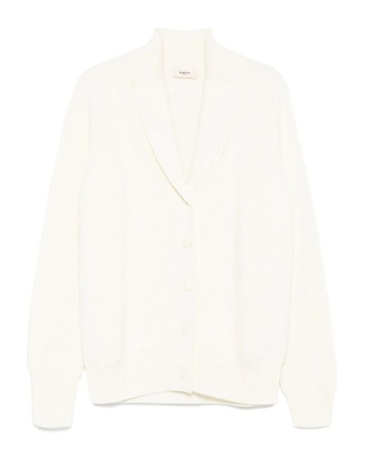 Cardigan Con Scollo A Scialle di Barena in White