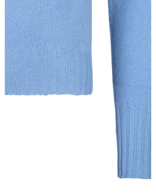Drumohr Blue Lambs-Wool Sweater for men