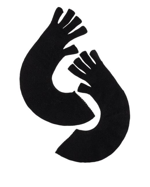 Homme Plissé Issey Miyake Black Ribbed Gloves for men