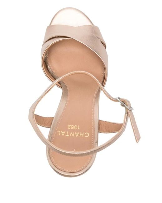 Chantal 120mm Metallic Sandals Natural
