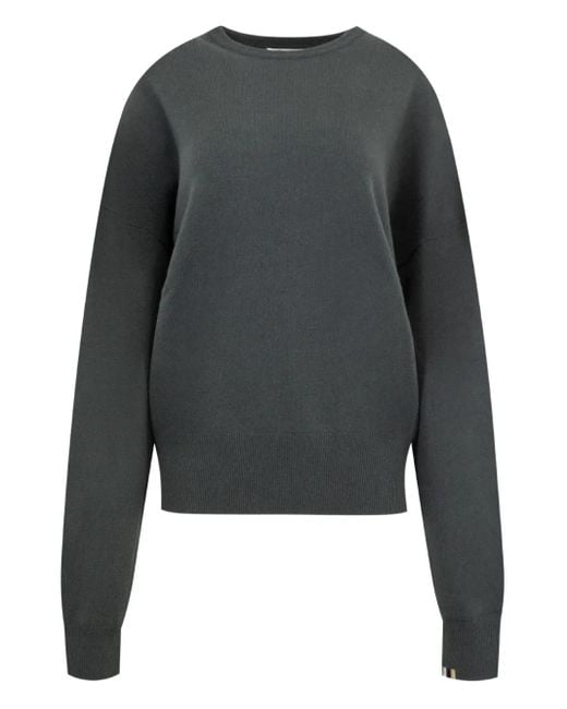 Extreme Cashmere Women's Gray Tes Crew-Neck Sweater