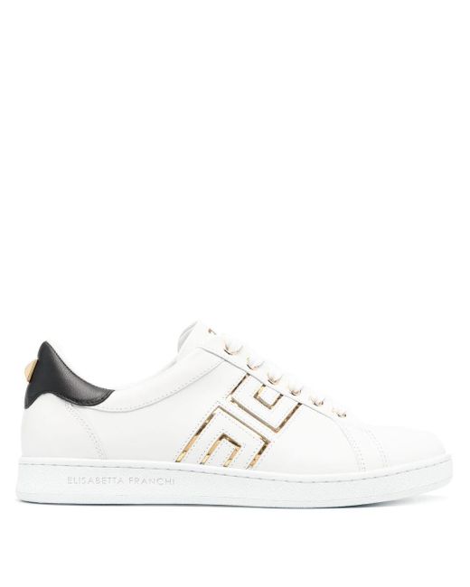 Elisabetta Franchi Low-top Leather Sneakers in White | Lyst Canada