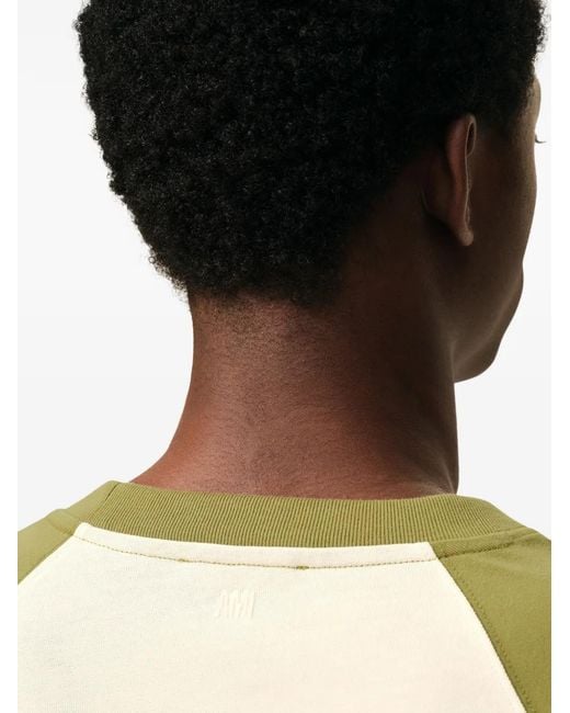 AMI Yellow And Cotton Ami De Coeur Knitted Patch T-Shirt