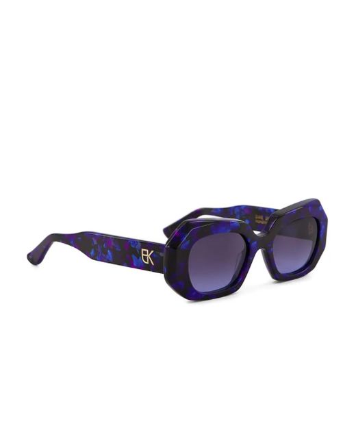 Emmanuelle Khanh Blue Geometric-Frame Gradient Sunglasses