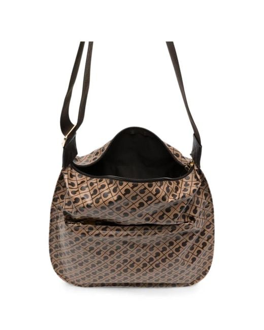 Gherardini Brown Monogram-Print Shoulder Bag