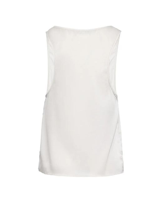 MEDEA White Button-Placket Racerback Top