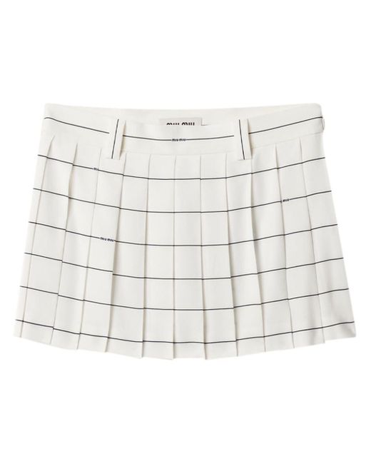 Miu Miu White Striped Sablé Miniskirt