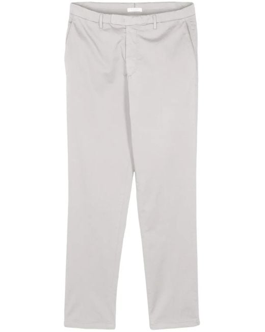 Boglioli White Pressed-Crease Straight-Leg Trousers for men