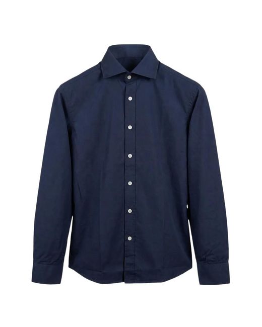 BASTONCINO Blue Long-Sleeve Button-Down Shirt for men