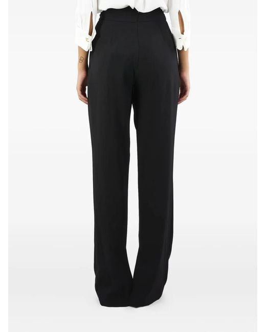 Elisabetta Franchi Black Drawstring Split-Ankle Trousers