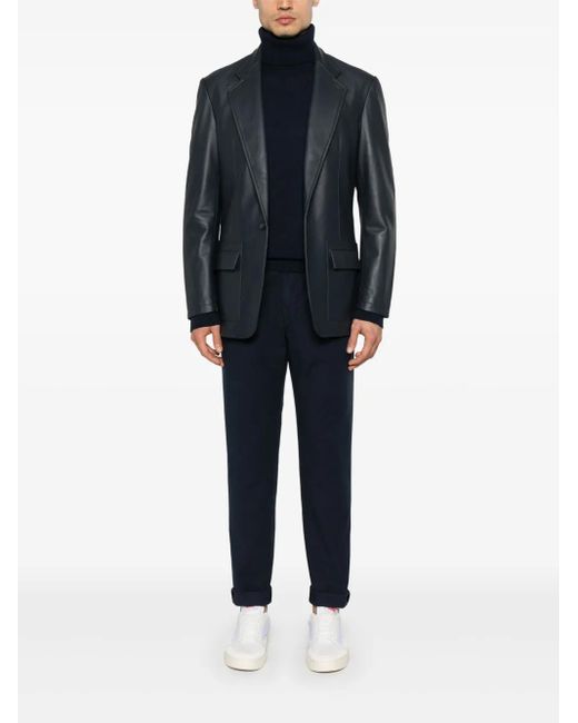 Incotex Blue Tapered Trousers for men