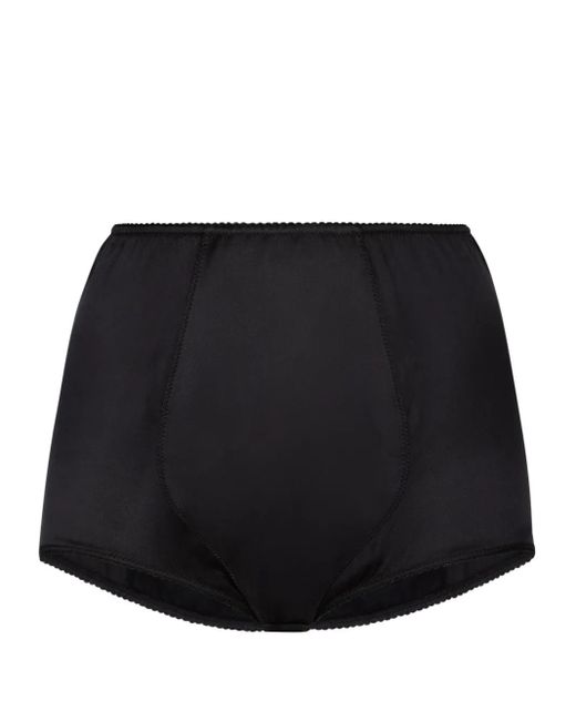 Dolce & Gabbana Black Silk High-waisted Briefs