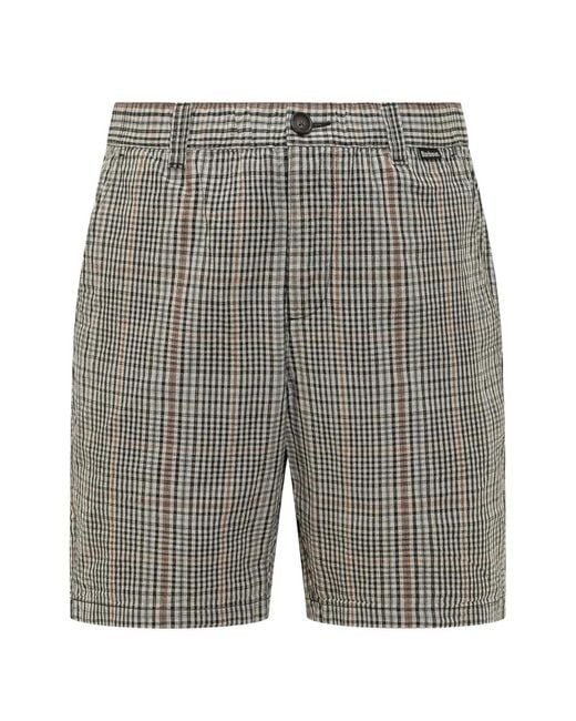 Barbour Gray Fife Checked Shorts for men