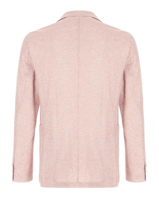 Barba Napoli Pink Peak-Lapel Single-Breasted Blazer for men
