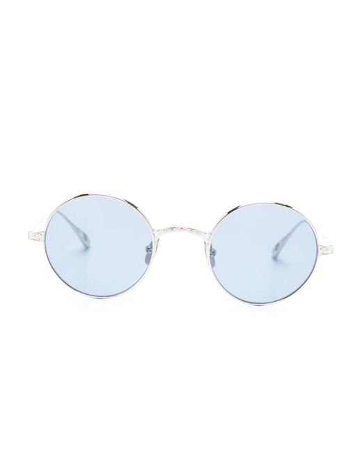Garrett Leight Blue Glcoxozzy Round-Frame Sunglasses