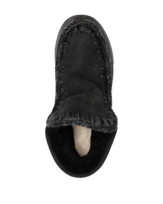 Mou Black Shearling-Lined Boots