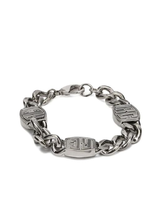 Roberto Cavalli Gray Rc Monogram Chain Bracelet for men