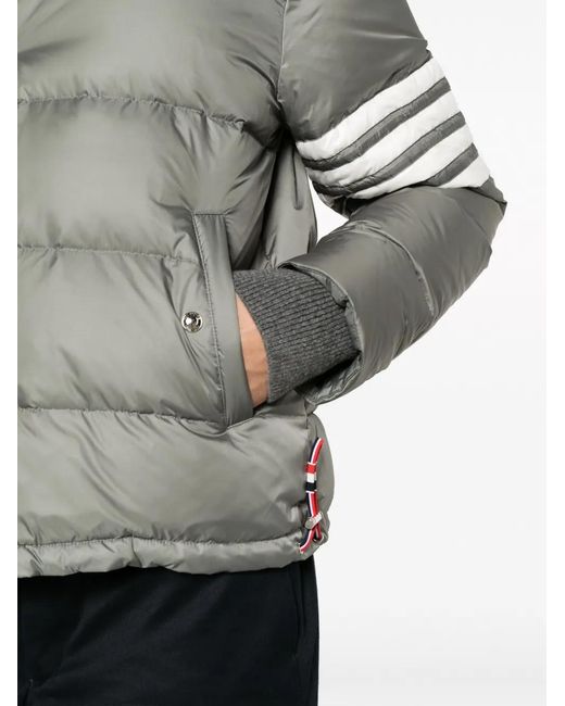 Thom Browne Gray 4-Bar Bomber Jacket for men