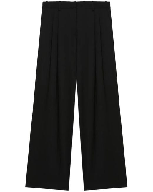 Helmut Lang Black Pleat Detailing Tailored Trousers