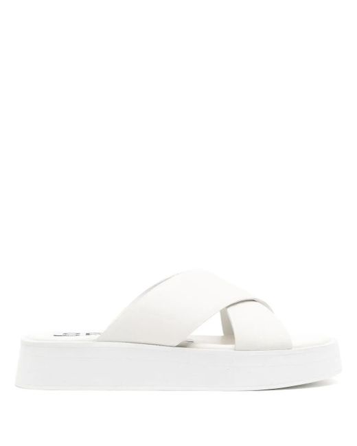 Senso White Pippi Ii Crossover Platform Sandals