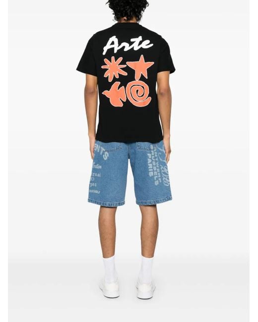 Arte' Black Elements Print T-Shirt for men