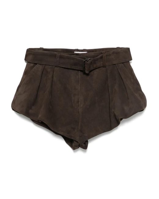 Magda Butrym Black Suede Shorts