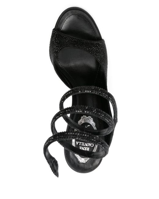 Sandali Con Cristalli 105Mm di Rene Caovilla in Black