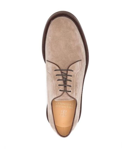 Brunello Cucinelli Multicolor Suede Derby Shoes for men