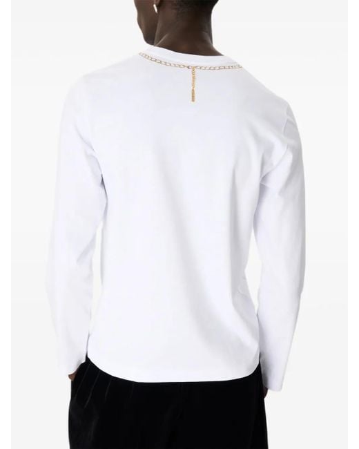 MARINE SERRE White Necklace-Print Long-Sleeve T-Shirt for men