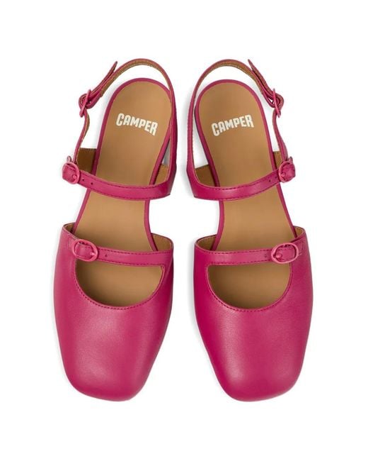 Camper Pink Casi Myra Buckle Leather Sandals