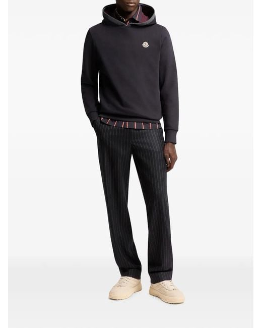Moncler Blue Hoodie À Patch Logo for men