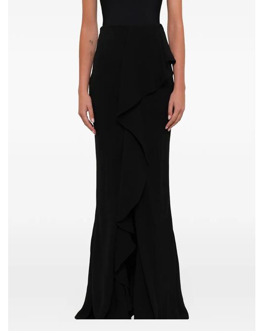 McQueen Ruffled Maxi Skirt in het Black