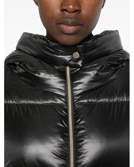 Abrigo Oversize Con Capucha Acolchada Herno de color Black
