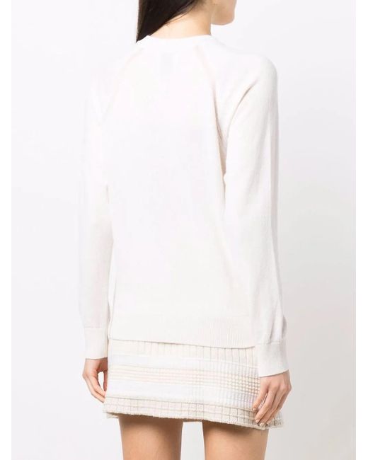 Barrie リブトリム カシミアセーター White